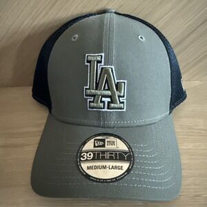 NEW ERA 39 THIRTY MLB LOS ANGELES DODGERS MESH HAT STRETCH MED LARGE OLIVE BLACK